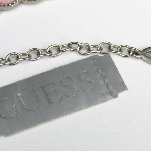 Guess Necklace Enamel Butterfly Pink Boho NWT - Picture 3 of 4